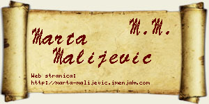 Marta Malijević vizit kartica